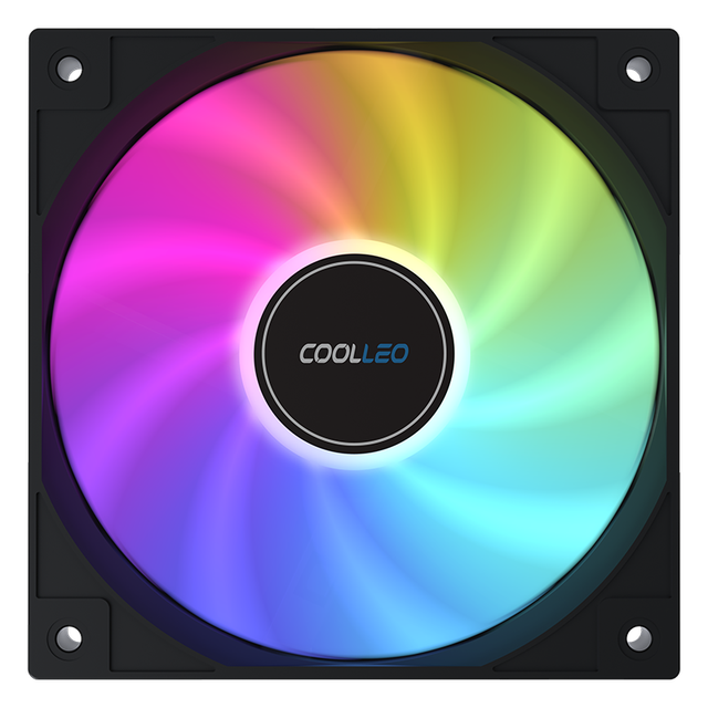 COOLLEO Black Color 120x120x25mm square ARGB PC System Water Cooler CPU Cooling Fan Cooler Case ARGB Fan