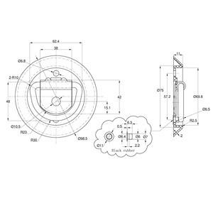 Plateau à anneaux de levage en plastique PP et fer zingué 9775 pour armoires métalliques, boîtes à outils, conteneurs d'expédition - Product Image 1