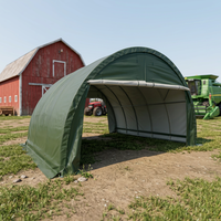 Abri de voiture en toile polyéthylène avec structure en acier ronde verte de 12'x20'x8' pour le stationnement et le stockage des voitures
