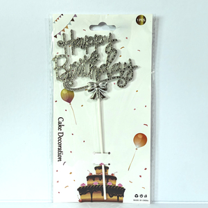 Fabrikpreis 3D Plastik Happy Birthday <span class=keywords><strong>Cake</strong></span> Topper Sechseckiger Rahmen Kursivschrift Geburtstagstorten-Dekoration Party-Feier - Product Image 6