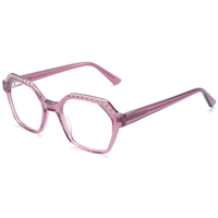 Monture de lunettes hexagonale rectangulaire Elan Optical YB6008, unisexe, monture intégrale en acétate, lunettes optiques, en stock