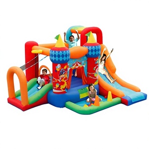 Castillo inflable Cocofish de tela Oxford para niños con doble tobogán, para fiestas de cumpleaños en el patio trasero al aire libre. - Product Image 3