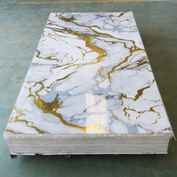 Panneau mural en feuille de marbre écologique imperméable ignifuge UV haute densité 1,22x2,44m personnalisable pour les murs intérieurs