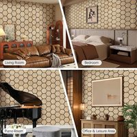 Matériaux décoratifs haute densité, panneau hexagonal, grille acoustique, mur d'arrière-plan pour téléviseur, excellente isolation acoustique, moderne, fabriqué en MDF