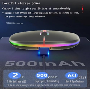 High Quality Wireless 2.4g Blue Tooth Thin Wireless Charging <b>Mouse</b> Led Light Game <b>Computer</b> Wireless Dual Mode <b>Mouse</b> - Product Image 2