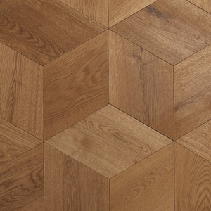 Plancher en parquet vintage multicouche en bois dur composite en placage de bois de chêne massif de style américain en forme de diamant 300*300 pour usage domestique - Product Image 2