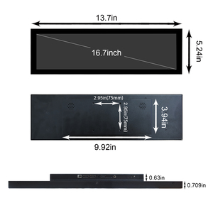 Écran LCD étiré USB 16,6 pouces 1920x480, haute luminosité extérieure 1000 nits, moniteur <span class=keywords><strong>portable</strong></span> d'extension d'écran - Product Image 4