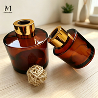 En stock – Bouteille en verre ambré de 50 ml, 100 ml, 120 ml, 150 ml avec bouchon doré – Emballage pour diffuseur à bâtonnets – Idéal chambre, mariage et cadeau de fêtes
