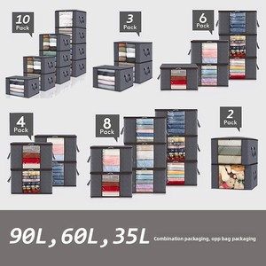 Đóng gói Hành lý lưu trữ quần áo có thể gập lại chăn lưu trữ túi, lưu trữ container cho tổ chức phòng ngủ Closet quần áo - Product Image 6