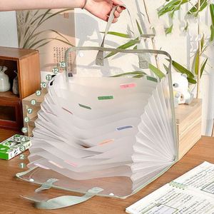 Porte-documents accordéon A4 exclusif pour étudiants, transparent, avec fermeture à pression, grande capacité, pour le rangement des papiers d'examen et des documents - Product Image 4