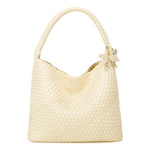 Sac fourre-tout tissé à la main pour femme, nouvelle texture, couleur champagne doré, sac à bandoulière - Product Image 3