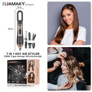 JAMAKY Secador y Estilizador de Aire Caliente 7 en 1, 28000 RPM, 1200W, con Accesorios para Alisar y Rizar - Product Image 2