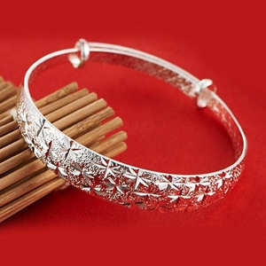 <span class=keywords><strong>Bracciali</strong></span> Etnici Vintage in <span class=keywords><strong>Argento</strong></span> Sterling 925 con Texture Metallica Regolabile per Donne - Product Image 6
