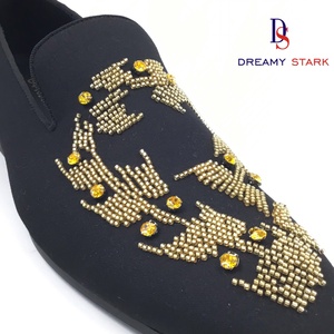Chaussures à enfiler en cuir véritable peintes à la main, design diamant DIY spécial, haute qualité, logo personnalisé, marque originale, collection automne légère - Product Image 5