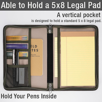 Elegante Funda de Lona Encerada A5 para Agenda con Cremallera YKK y Asa, para Cuaderno Moleskine, Libreta de Bocetos, con Portaplumas