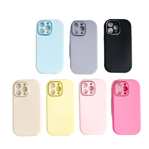 เคสโทรศัพท์คุณภาพสูงแบบไฮบริดพรีเมียม รุ่น E11 สีมาการองสวยงาม พร้อมตัวป้องกันเลนส์กล้องเต็มรูปแบบ สำหรับ iPhone 16 Pro Max 15 Pro 14 - Product Image 1