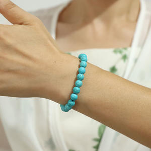 8mm Naturel Gemme Perlé Bracelet Amour Coeur Bracelet Bijoux Cristal Cadeaux pour Maman Mères Anniversaire Saint Valentin - Product Image 2