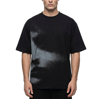 T-shirt graphique court personnalisé TOPSHOW 100 % coton, délavé à l'acide, 240 grammes, épaules tombantes, effet vieilli, style vintage pour hommes