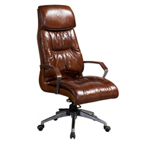 Chaise de bureau au design industriel classique avec hauteur réglable - Plusieurs couleurs de cuir et pivotante pour un usage domestique