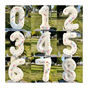 Nomor Helium udara diisi foil 32 inci dekorasi pesta ulang tahun balon tiup balon pesta
