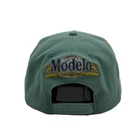 Gorra Snapback Ajustable de 5 Paneles con Bordado, Estilo Urbano Vintage, Unisex, Color Verde Azulado, Diseño Gráfico de Palmera Ibis