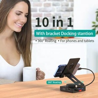Station d'accueil pour ordinateur portable multi-ports 10 en 1 4K HD VGA USB a Station d'accueil PD 100W Ethernet SD TF 3.5mm Port USB HUB