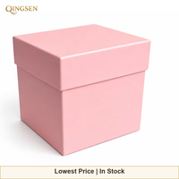 Boîte d'emballage cadeau de luxe rose blush minimaliste avec couvercle rigide mat et base, personnalisable, faible MOQ, en stock, pour bougies