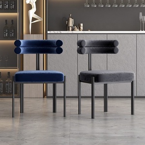 Chaises de <span class=keywords><strong>salle</strong></span> à <span class=keywords><strong>manger</strong></span> modernes de luxe en métal, vente en gros d'usine, mobilier de maison, structure en fer, revêtement en <span class=keywords><strong>tissu</strong></span>, pour salon - Product Image 2