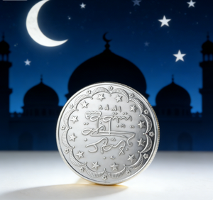 Pièce de monnaie commémorative personnalisée avec calligraphie <span class=keywords><strong>arabe</strong></span> |   Pièce de monnaie souvenir plaquée argent en gros d'usine avec conception gratuite et logo personnalisé - Product Image 2