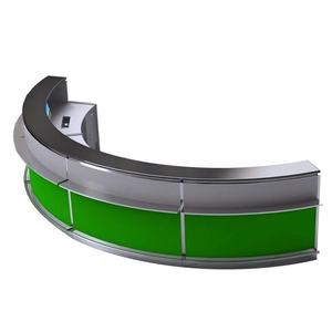 Comptoir de Check-in d'Aéroport en Acier Inoxydable de Luxe, Design Moderne, Mobilier Commercial pour Écoles avec Hauteur Réglable - Product Image 4