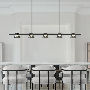 Lustre LED Créatif Haut de Gamme en Verre, Style Nordique Minimaliste, Hauteur Réglable, Design Moderne, Luxe, Longue Barre, Base E26 - Product Image 5