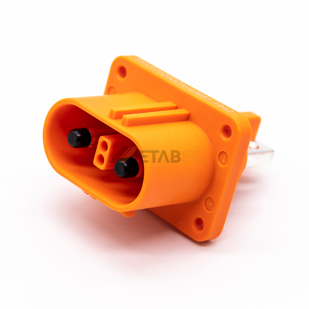6mm 2 Pin 80A Straight Socket, HVIL EV Battery Power Interface