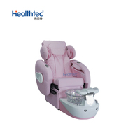 Fauteuil de pédicure inclinable réglable en acier inoxydable et fibre de verre, plateforme rose, massage, spa pour les pieds, pour salon de manucure