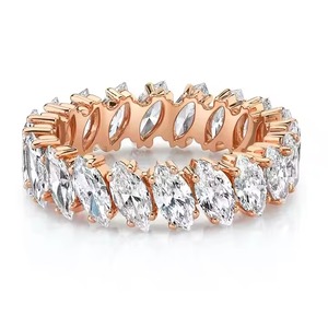 Women's Classic 14K 18K Gold Engagement <b>Ring</b> with VVS Moissanite 925 Silver Diamond Emerald Radiant Marquise Cut Jewelry - Product Image 2