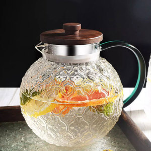 Teiera in Vetro Borosilicato Resistente alle Alte Temperature Begonia con Manico Verde e Coperchio in Legno, <span class=keywords><strong>Regalo</strong></span> Premium per la Casa e la Tavola per le Festività - Product Image 3