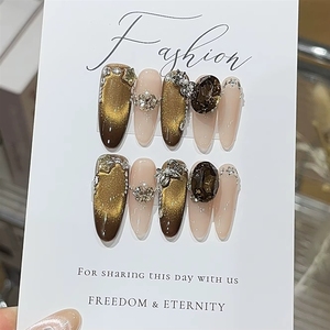 <span class=keywords><strong>Uñas</strong></span> Postizas Francesas Hechas a Mano con Impresión Personalizada, Reutilizables, <span class=keywords><strong>Uñas</strong></span> Artificiales al por Mayor con Caja de Empaque - Product Image 6