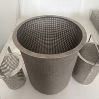 OEM SS304 316L Stainless Steel Perforated Filter Screen Cylinder Filter Element untuk Kapal Penyaring Laut