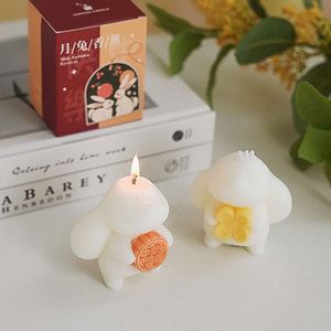 Holiday Gift Cute Bunny Shape Osmanthus Natural Soy Wax Paraffin Wax Scented Aroma <b>Candle</b> for Home Decor - Product Image 2