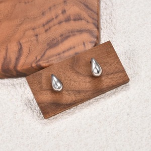 1 Paire de Boucles d'Oreilles Clous Goutte d'Eau en Acier Inoxydable Plaqué Or et Argent, Inoxydables, Polies, pour Femme, Accessoire de Bijouterie - Product Image 4