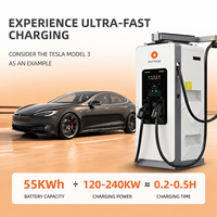Neuer Kommerzieller Starcharge Titan V5 240kW DC-Ladegerät mit Doppelanschlüssen, Hochleistungs-Bodenmontierter Öffentlicher Parkplatz-EV-Ladekiosk