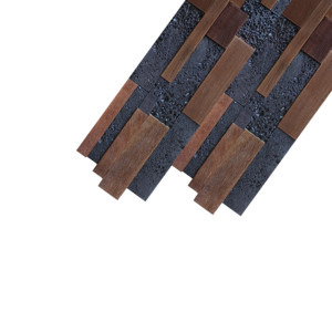 Panel de pared de madera natural, efecto de ladrillo, paneles de pared de madera reciclada 3D decorativos interiores - Product Image 5