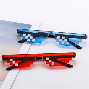 Nuevas gafas Thug Life, gafas de sol Pixel para fiesta, oferta con gafas, cristal de píxel de 8 bits, mosaico Multicolor, Gamer Photo Prop <span class=keywords><strong>Party</strong></span> - Product Image 4