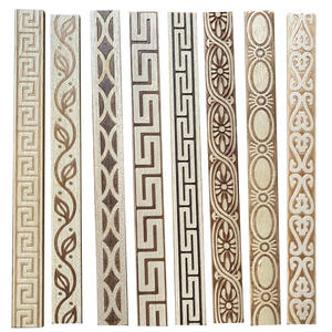 الزخرفية الأبيض الخشب الصحافة الساخنة خشبية صب تصميم ريكون الأبيض تنقش نصف جولة النفخ ل خزانة مطبخ خشبية - Product Image 1