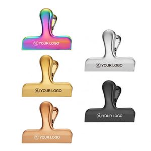 Custom LOGO Air Tight Seal Kitchen Bag Snack <b>Clips</b> Heavy Duty Stainless Steel Chip <b>Clip</b> for Food - Product Image 1