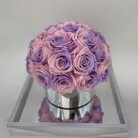 Lovebay Rosas Eternas Roses immortelles en forme de dôme en acrylique longue durée de vie éternelle vraies Roses fleurs conservées pour cadeau de fête des mères