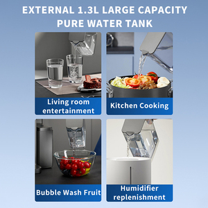 Macchina per il Ghiaccio da Banco Personalizzabile Wosfer con Purificatore d'Acqua Senza Installazione, Depuratore d'Acqua Caldo e Freddo Multifunzione - Product Image 3