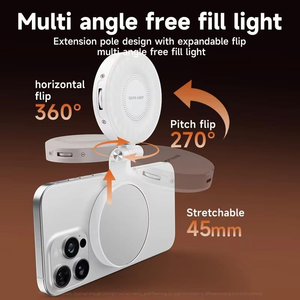 Mini lampe d'appoint LED magnétique portable M28 avec support de téléphone et miroir pour selfie et vidéo en direct sur téléphone portable - Product Image 3