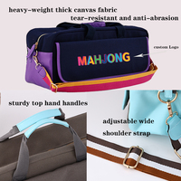 Sac de Mahjong en toile avec logo personnalisé, grande capacité, portable, durable, sac organisateur de tuiles de Mahjong avec bandoulière amovible
