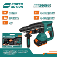 Marteau perforateur sans fil Power Action BRH2042C 20V, moteur sans balais, énergie d'impact 3J, 2 batteries 4.0Ah, pour béton