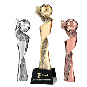 Trophée personnalisé en résine cristalline dorée pour compétitions, récompense commémorative avec impression UV pour <span class=keywords><strong>l</strong></span>'honneur des groupes - Product Image 1